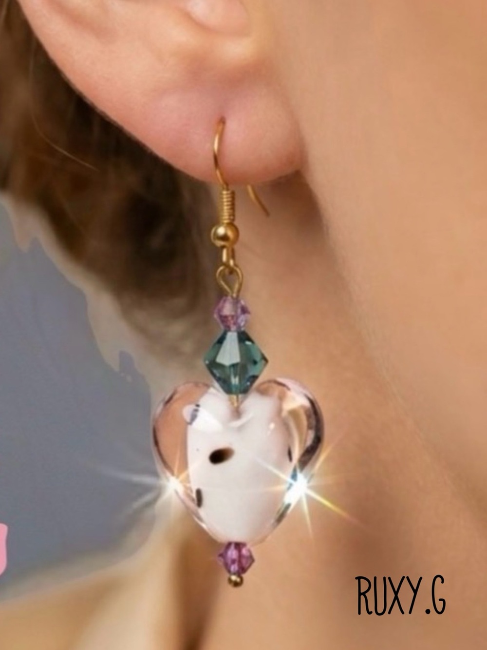 Heart Earrings w/ Swarovski crystals